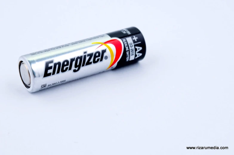 a single size, energizer battery on a white background