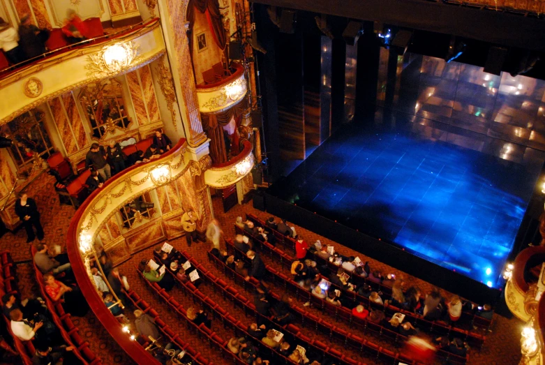 an aerial view of a theater, from the balcony