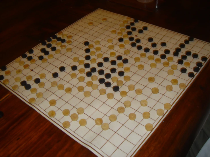 a chess board with several squares and dots
