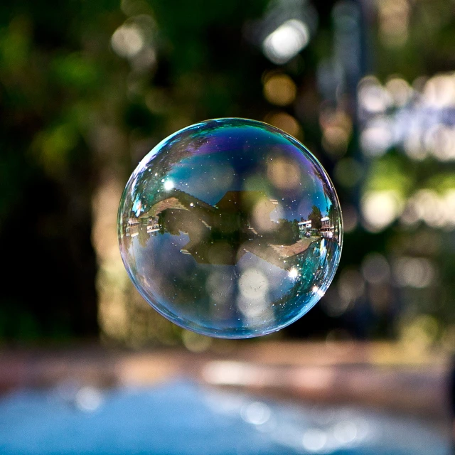the bubbles are being captured in this picture
