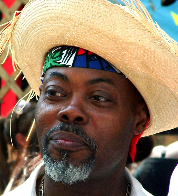 an older african american man with a large sombrero