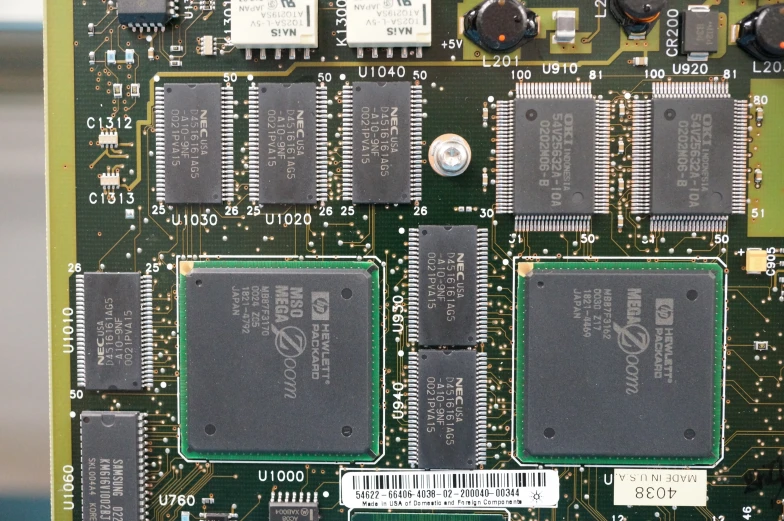 several memory cards attached to the inside of a computer processor