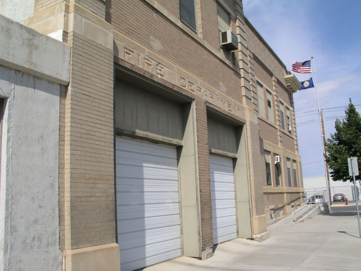 there is a picture of an old fire station