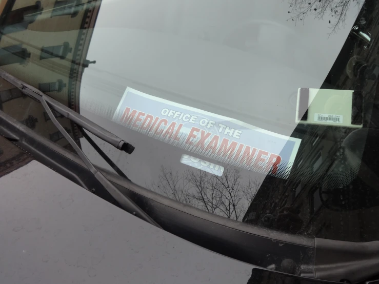 a sticker is on the window of a car