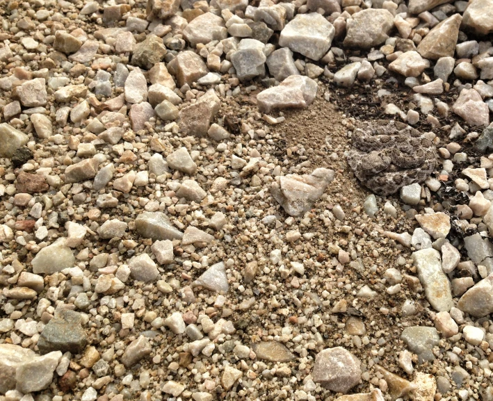 a picture taken of rocks and gravel with little dirt on top