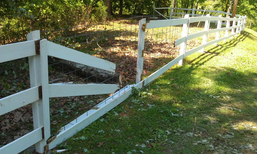 an open gate that is behind a short fence