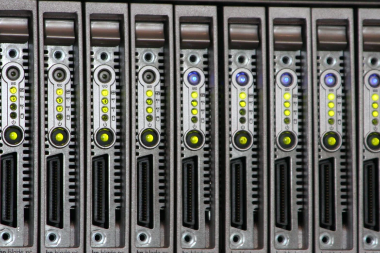 rows of servers are shown next to each other
