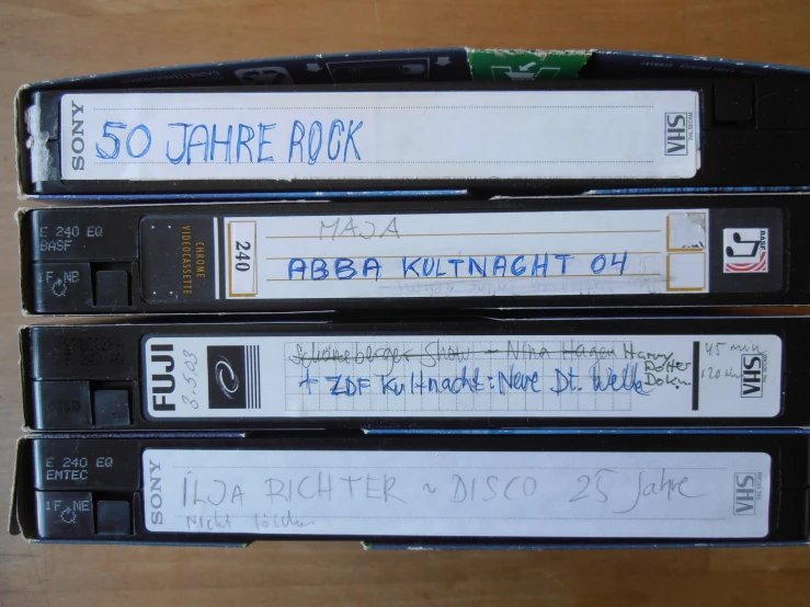 the four cassettes were labeled as to write this message