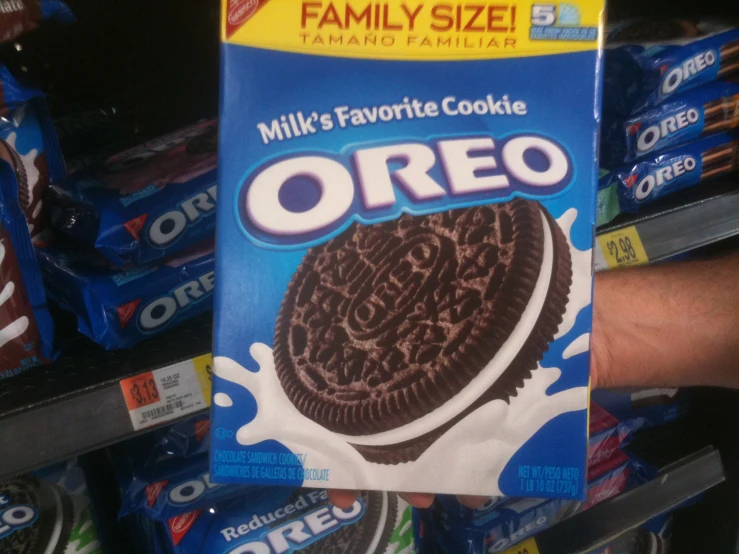 oreo milk covered cookie from williams family size
