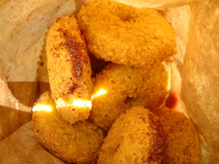 this is a closeup s of some fried bread