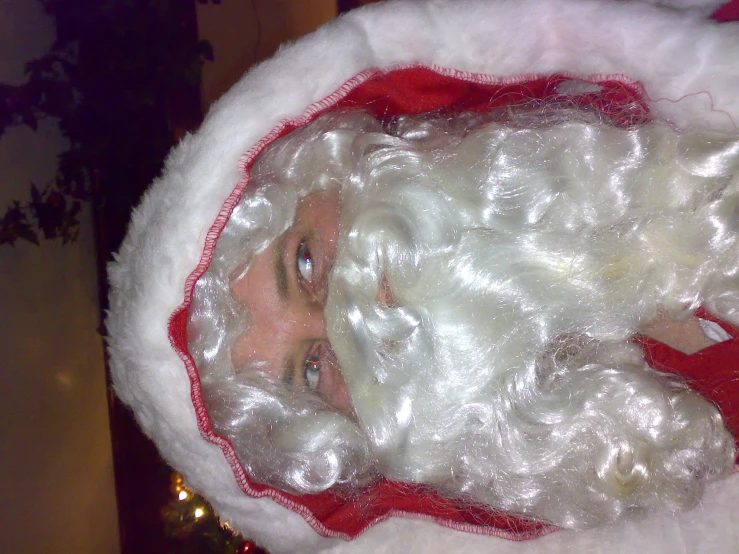 a close up of a santa claus costume