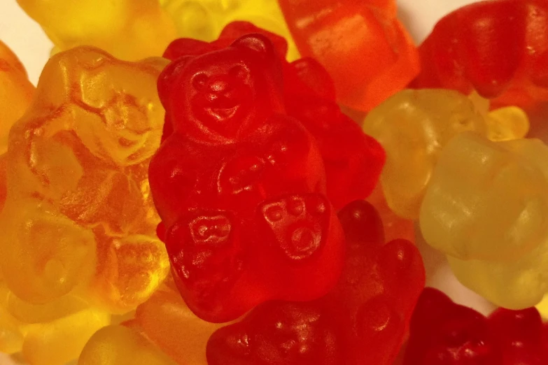 many different kinds of gummy bears together