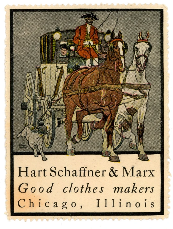 the vintage advertit for hart, schaffen & marx clothing makers