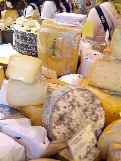 cheese at an open market for sale