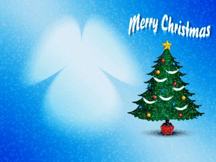 christmas greeting card with the words merry christmas