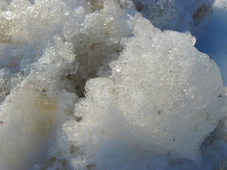 snow and ice crystals are seen together on this cold day