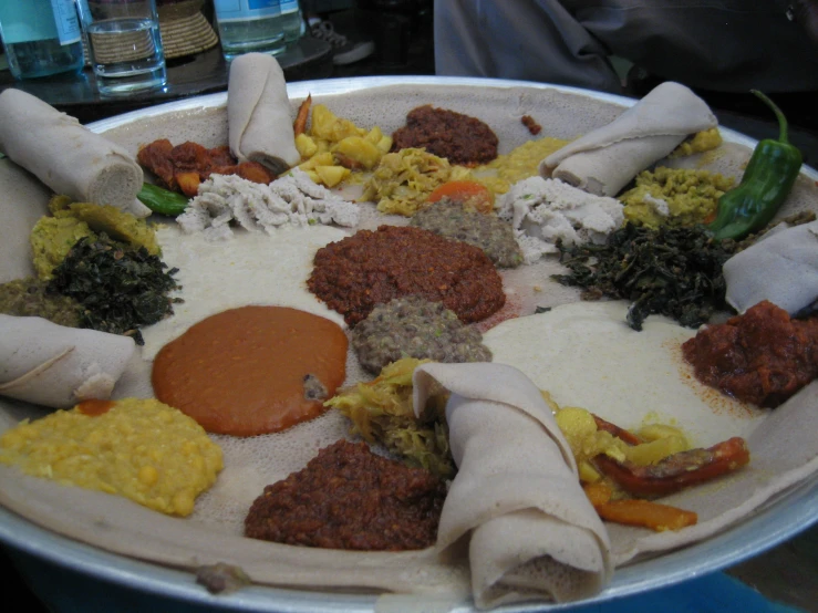 a white plate with different types of food on it