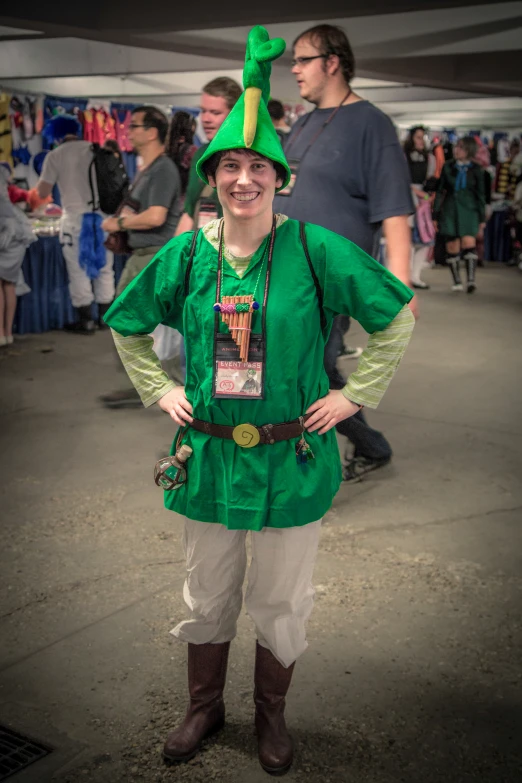 a girl wearing a costume that looks like a lepretified lepreti