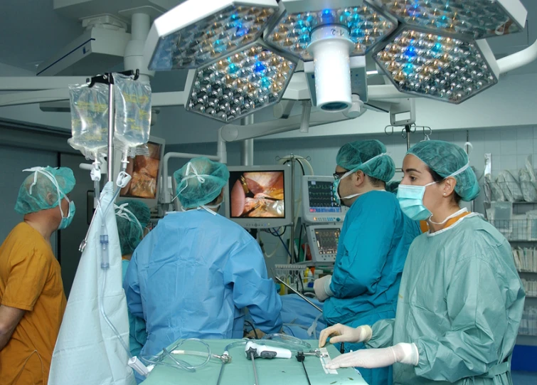 a doctors view looking at the inside of an operating room
