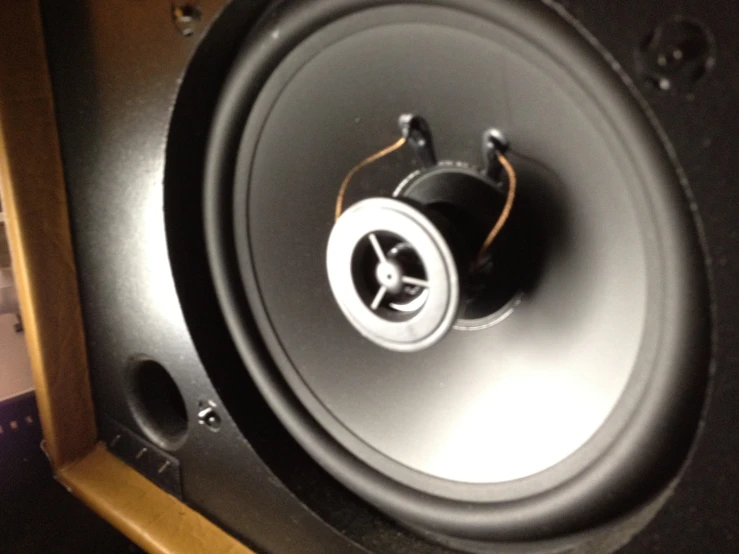 the front end of a speaker with its driver's seat down