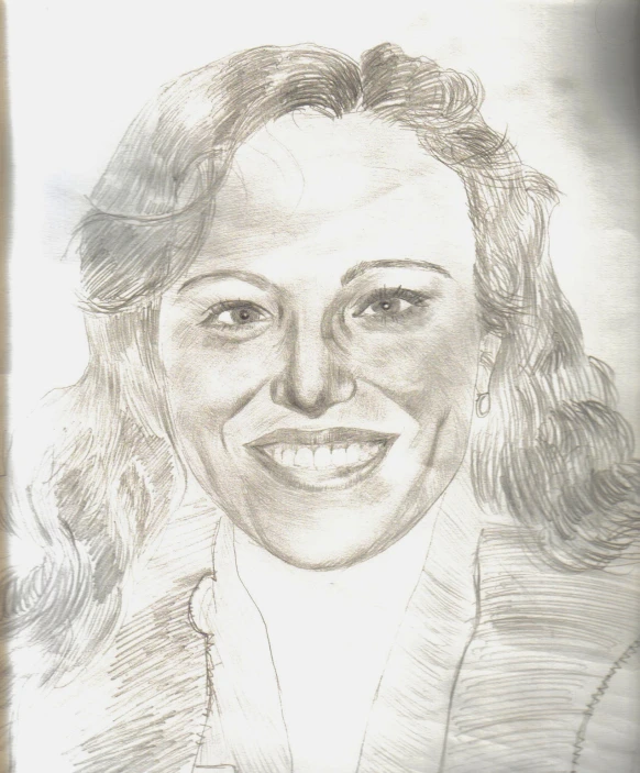 a portrait of a woman from a po drawn in pencil