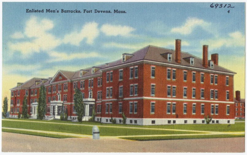 a vintage postcard depicting a building from the 20th century