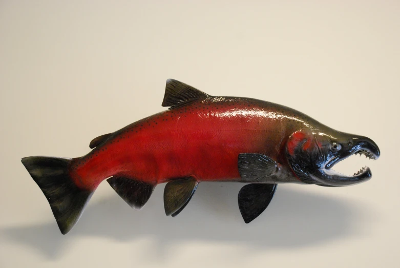 a fish figure made to look like it has its mouth open