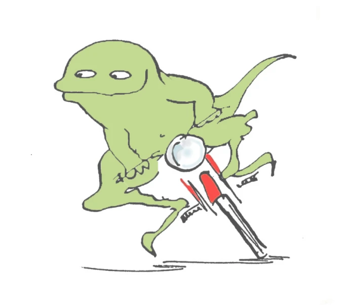 a picture of a dinosaur riding a scooter