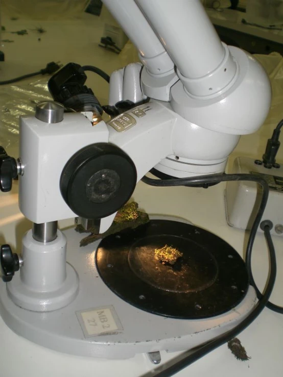 a microscope attached to a counter top