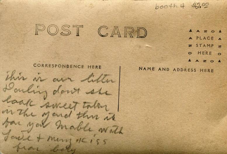 a postcard with hand written instructions for the people to write