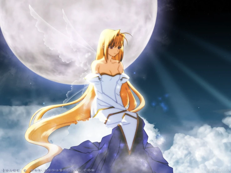 anime characters with an moon in the background