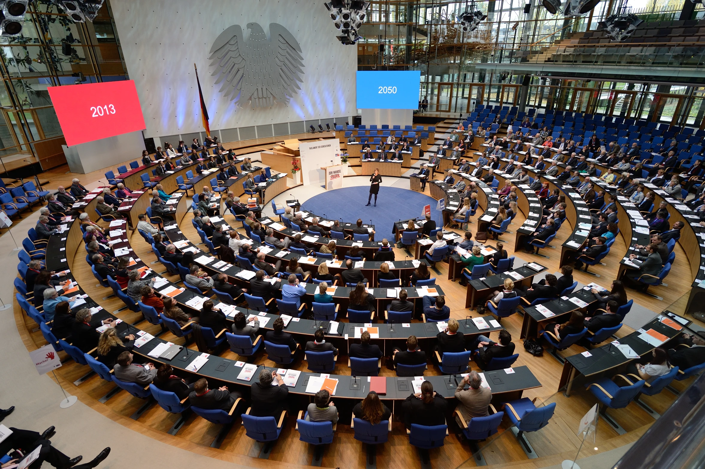 an overhead view of the plenacing room in the european parliament