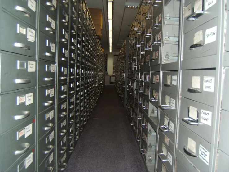 stacks of drawers that have labels on them