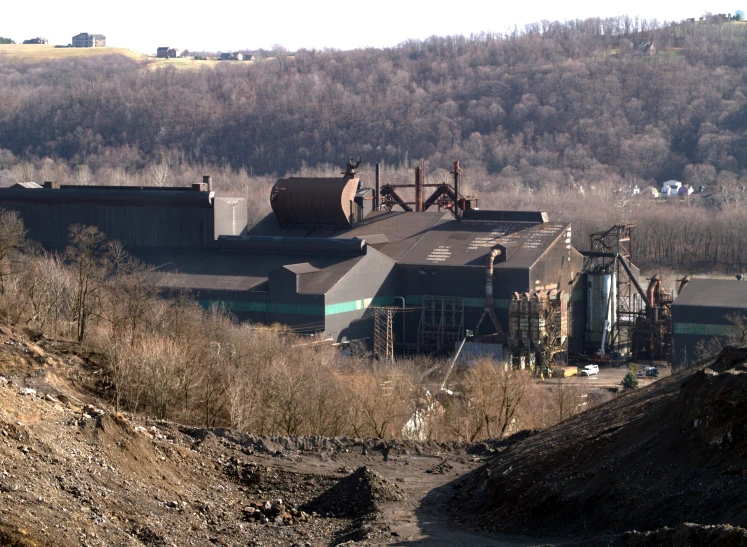 an industrial plant with its surroundings dry and dusty