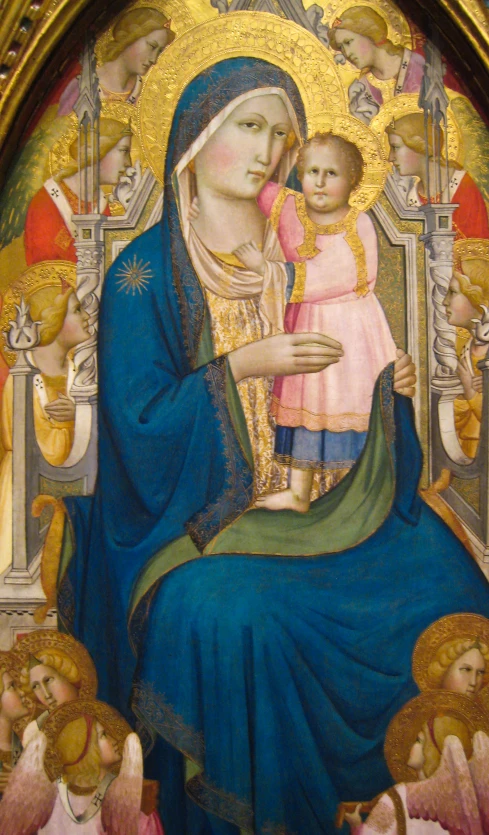 a painting with the image of a mother and child in it