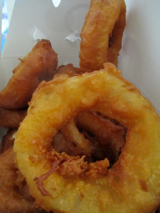 some type of fried food in a container