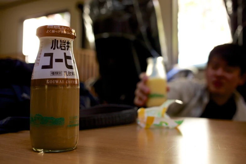 a bottle of peanut er on a table