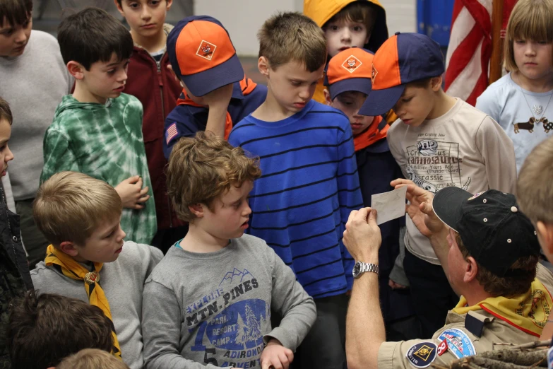 children in the middle of a small group