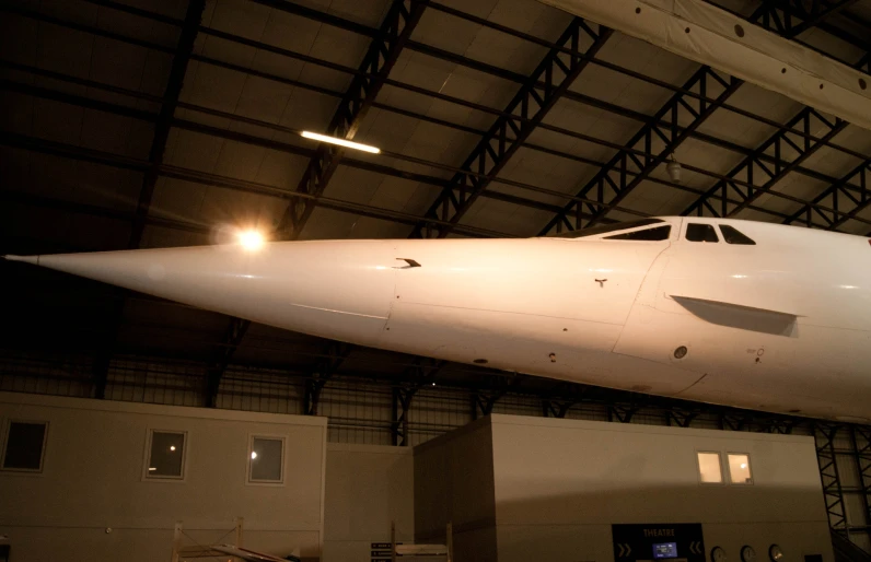 a close up view of the front of a large white airplane