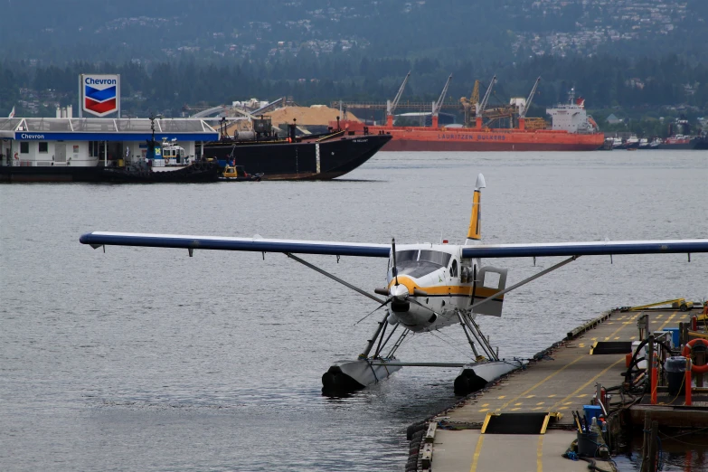 an airplane that is floating in some water