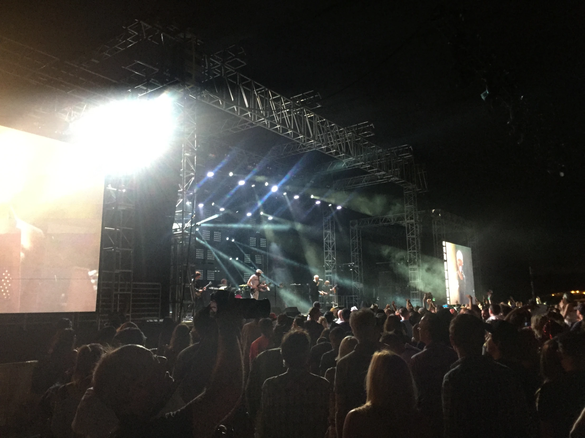 a large crowd is watching an event from the stage