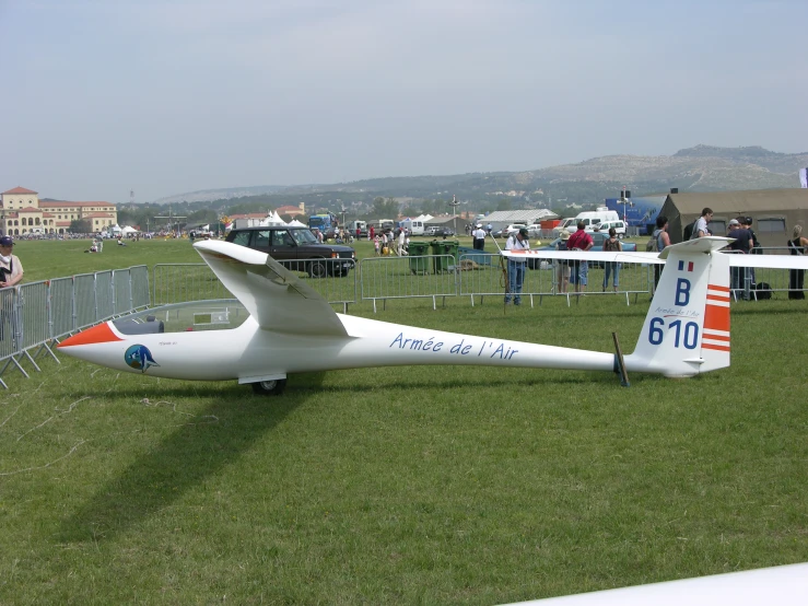 two people walking near an airplane in the grass