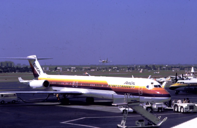 a southwest jet sits on the tarmac at an airport