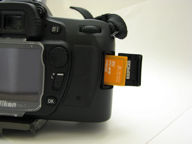 the front of a camera with a small camera attached to it