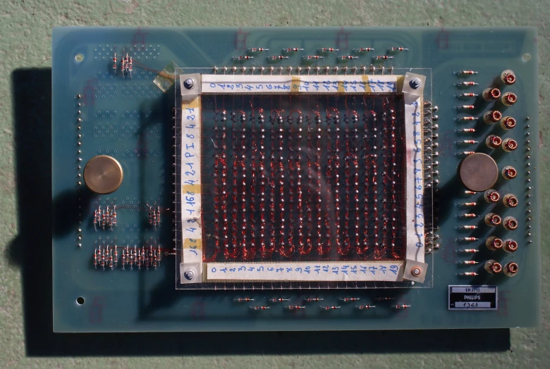 electronic circuit board with various parts and circuit board