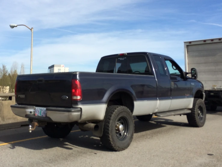 there is a truck with big tires on it