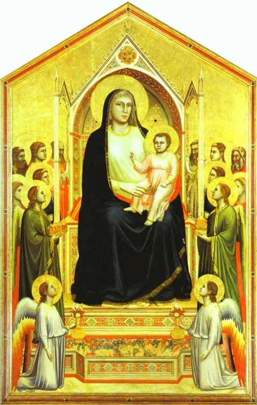 the painting depicts virgin mary with the child jesus