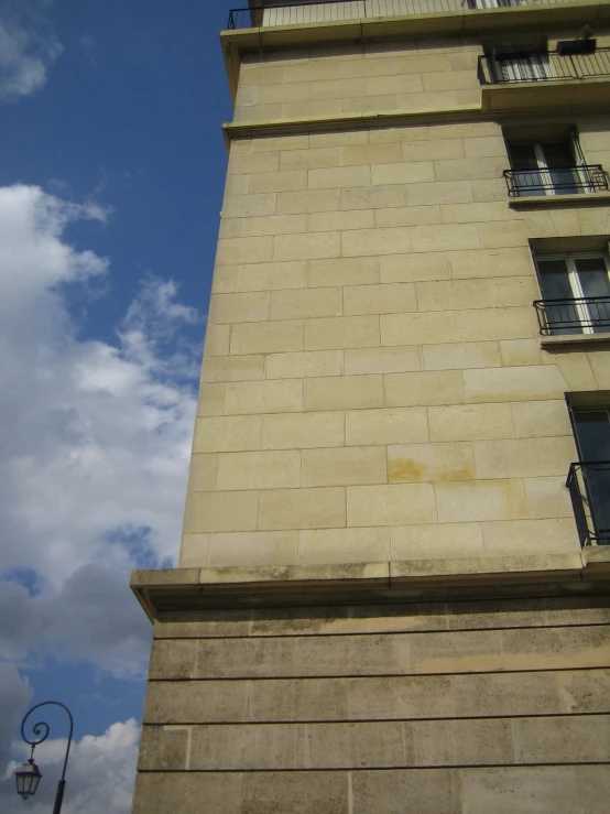 the building has windows on each floor