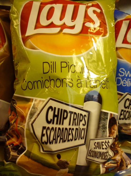 chips are packed and on display for sale