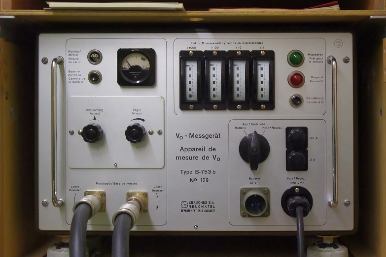 an instrument control panel inside a box